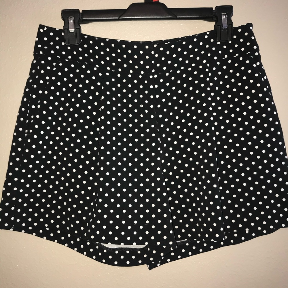 Ann Taylor Polka Dot Black and White City Shorts